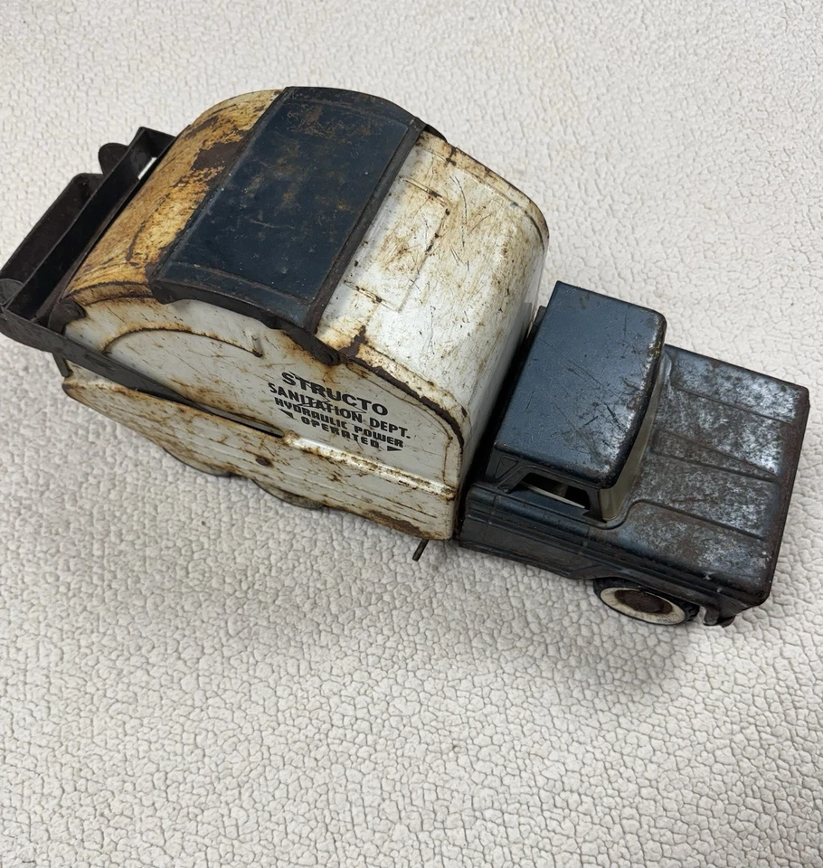 Vintage Structo 1960's Sanitation Garbage Truck Pressed Steel Diecast 20" Long - Image 1 of 4