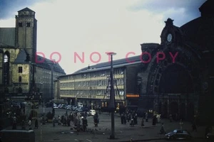 Vintage Old 1950s Photo Slide of The Railroad Train Station COLOGNE Köln GERMANY - Picture 1 of 1