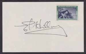 Sir Edmund Hillary, New Zealand explorer, 1st to summit Mt. Everest, signed card - Picture 1 of 1