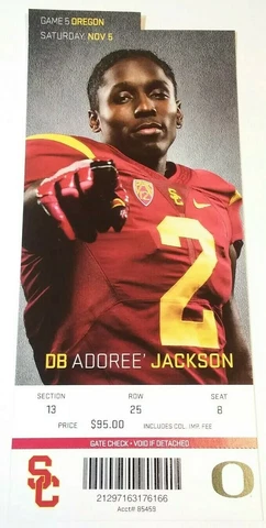 2016 USC Trojans Oregon Ducks Football Full Ticket Stub Cover