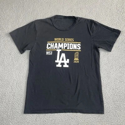 Camiseta LA Dodgers Adulto XS Negra 2020 Serie Mundial Campeones Equipo Autógrafos Foto 1 de 4