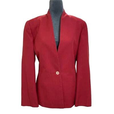 Vintage 80s Pendleton Small Silk Blend Pink Blazer High Collar Office Siren - Image 1 of 4