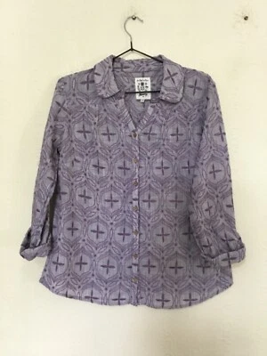Mantaray Faithful & True Lavender Cotton Blouse size 12 - Image 1 of 4
