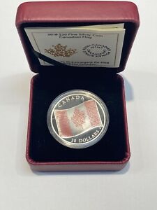 2018 $20 Fine Silver Canadian Flag Coin