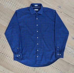 Camicia Peter Millar con bottoni uomo XL blu a quadri manica lunga misto cotone - Foto 1 di 8