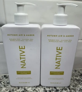Native Autumn Air & Amber Moisturizing Lotion Set 16.5oz Pack of 2 Fast Shippin - Picture 1 of 2