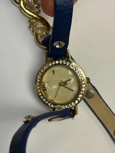 Strass Wraparound Band Gelbgold vergoldet Damenuhr WIE REPARATUR - Bild 1 von 8