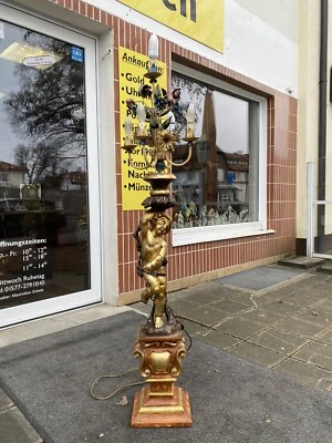 Stehlampe Engel Figurenlampe Barockstil Lampe mit Putto 160 cm 5 Flammig - Bild 1 von 4