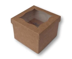 20 KRAFT SINGLE CUPCAKE, MUFFIN, FAIRY CAKE BOXES, BATHBOMBS SOAPS,SWEETS 1 CAKE - Picture 1 of 3