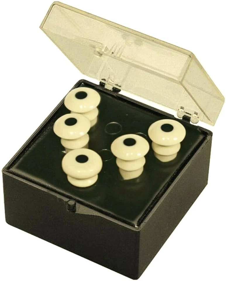 Martin Bridge and End Pin Set, White with Black Dots
