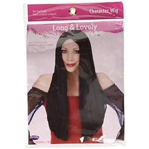 Long Locks Wig - Black -  Costume Accessory - One Size Fits All - Picture 1 of 1