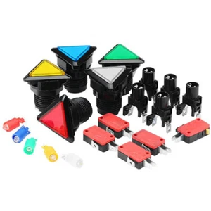 5 × LED Arcade Buttons illuminated 12v Triangle Push with Microswitch Video Game - Picture 1 of 12