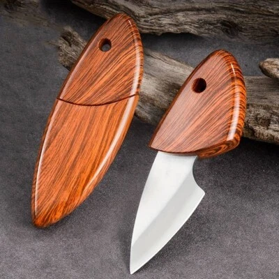 Mini Messer Kleines Taschenmesser Taschenwerkzeug Schlüsselanhänger Holzoptik :) - Bild 1 von 4