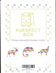 Kit Punto de Cruz Contado: 3 proyectos Ciervo Lagarto Lobo, Caja Purrfecta Geométrica - Imagen 1 de 4