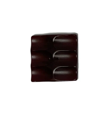Red Square Ribbed Carved Bakelite Button - Image 1 of 4