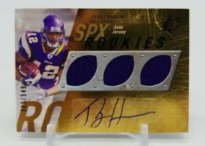 2009 SPx PERCY HARVIN Rookies RC RPA Rookie Triple Patch Auto /549 Min. Vikings