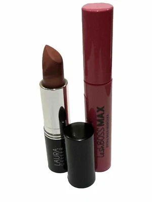 Laura Geller Lash Boss Black MAX Mascara 8ml & Honey Bun Lipstick Set New