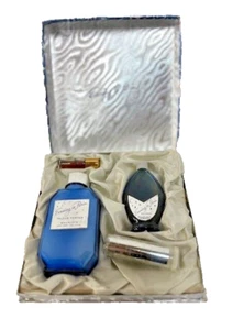Vintage EVENING in PARIS GIFT SET 4 Piece Cobalt Blue Talc Cologne Perfume 1950s - Picture 1 of 13