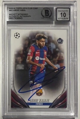 2023-24 Topps UCC #64 Lamine Yamal assinado novato RC Beckett BAS automático 10 - Imagem 1 de 4