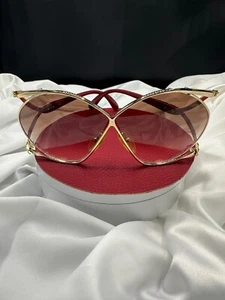 CHRISTIAN DIOR Vtg Butterfly Lunettes Sunglasses w/ case.Made in Austria. - Picture 1 of 16