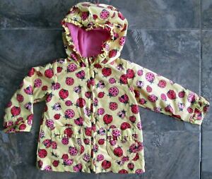 Osh Kosh B'Gosh Baby Rain Jacket Coat 18 Months Ladybug Yellow Red Hooded Zipper