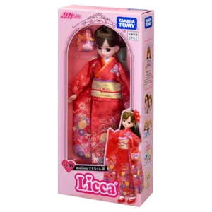 Japan Takara Tomy Licca-chan Doll LD-30 Kimono Licca-chan Red Dressing Toy - Picture 1 of 6