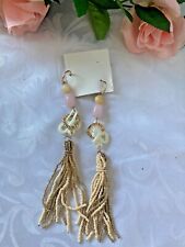 Free People Jewellery Caution Drop Large Elegant Earrings Pink/Gold New RRP:48$!