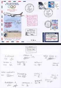 Corée du Sud FFC "Vol Olympique PyeongChang 2018 B777 AF Séoul-Lyon" signée CDB - Picture 1 of 4