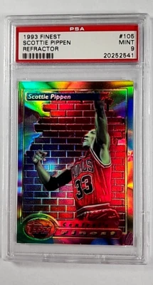1993 Topps Finest Refractor #105 Scottie Pippen HOF PSA 9 *Only 1 Graded Higher* - Image 1 of 3