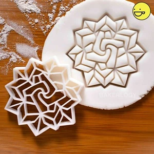 Origami Flower cookie cutter | fractal art rose garden floral wedding biscuit - Picture 1 of 4