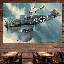 Bf 109F-4 German Attack Fighter Poster Military Art Banner Wall Hanging Flag