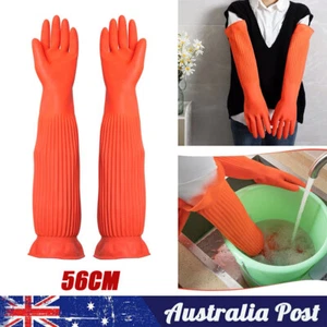 56CM Kitchen Clean Gloves Waterproof Long Sleeve Rubber Gloves for Dishewashing - Picture 1 of 9