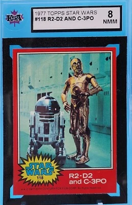 1977 Topps Star Wars #118 R2-D2 and C-3PO KSA 8 Near Mint/Mint NMM - Image 1 of 4