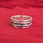 925 Sterling Silver Band &Spinner Meditation Ring Handmade Ring  All Size