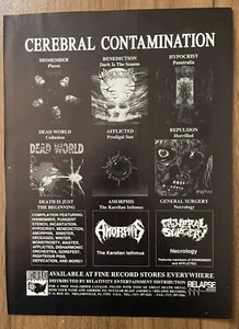 Vintage Cerebral Contamination Dismember Afflicted Amorphis Magazine Album Ad - Picture 1 of 1