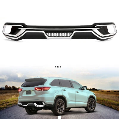 Fits Toyota Highlander 17 18 19 Rear Bumper Lip Diffuser Spoiler Guard Cover ABS Foto 1 de 4
