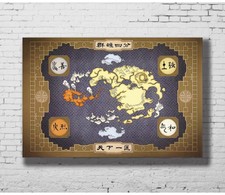 C0021 American cartoon art-Avatar the last Airbender Map Art Silk Poster 24x36in
