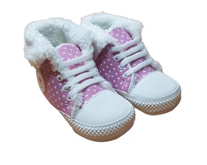 Lauflernschuhe, Babyschuhe, Mädchen, Winter, gefüttert, Rosa, Kragen, Wellsoft - Bild 1 von 4