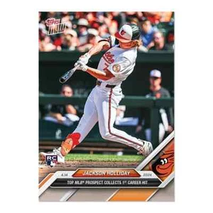2024 Topps Now 75 Jackson Holliday Collects 1st MLB Hit -Free Shipping Always! - Picture 1 of 2