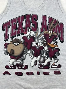 Camiseta sin mangas vintage Looney Tunes Texas A&M Aggies 1997 extra grande XL Taz - Imagen 1 de 18