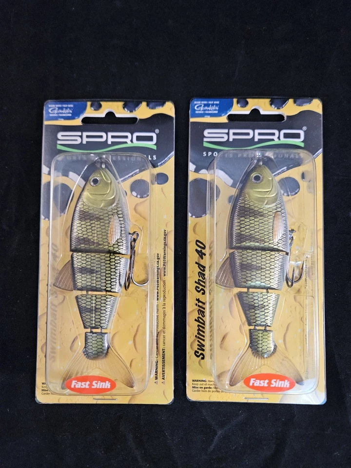 2 señuelos de pesca SPRO Shad 40 Swimbait, fregadero rápido, percha malvada SB40 Foto 1 de 4