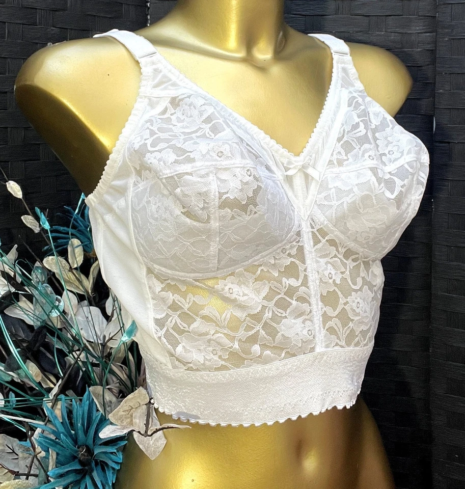 Sujetador Naturana de encaje blanco línea larga cobertura completa 38 C Foto 1 de 4
