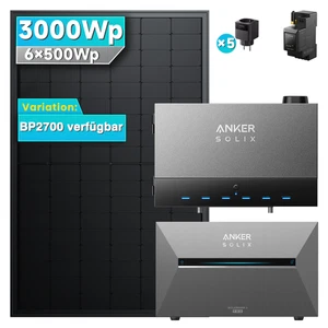 Balkonkraftwerk 3000W mit Speicher Anker Solix Power Dock Solarbank3 Multisystem - Bild 1 von 13