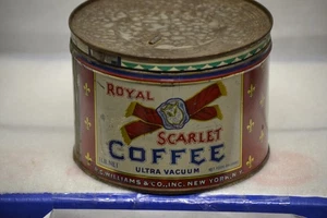 VINTAGE 1LB. LATA DE CAFÉ ESCARLATA REAL EE. UU. - Imagen 1 de 3