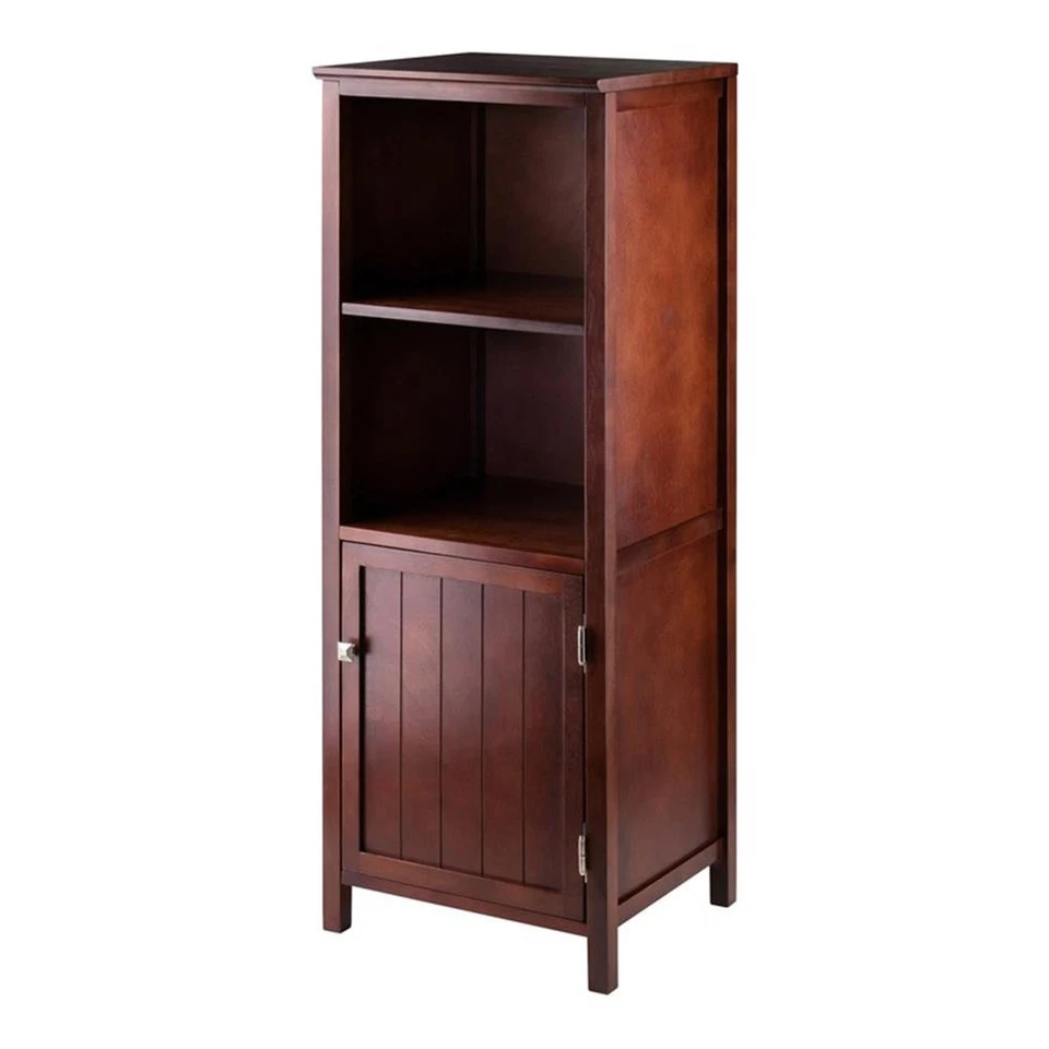 Winsome Brooke Transitional Solid Wood Cupboard with 2 Shelves in Antique Walnut - Image 1 of 4