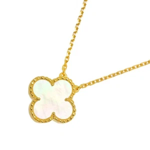 Van Cleef Arpels Vintage Alhambra MotherofPearl MOP Necklace 18K YG 750 90298998 - Picture 1 of 7