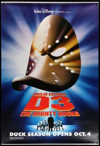 Originl D3 MIGHTY DUCKS 3 48x70 Disney Advance Bus Shelter Poster EMILIO ESTEVEZ - Picture 1 of 1
