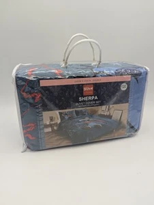 PRIMARK DISNEY CHRISTMAS LILO STITCH Double SHERPA DUVET COVER BEDDING SET - Picture 1 of 5