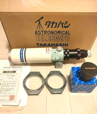 Takahashi FS-60CB Fluorite Refractor + 0.72× Focal Reducer, MORE BLUE Tube Rings - Image 1 of 4