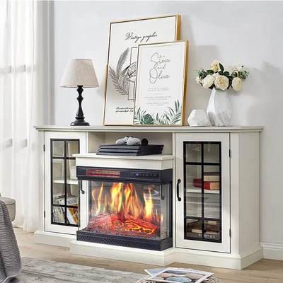 Modern TV Cabinet Electric Fireplace 5000BTU with Adjustable Thermostat & Remote - Image 1 of 4